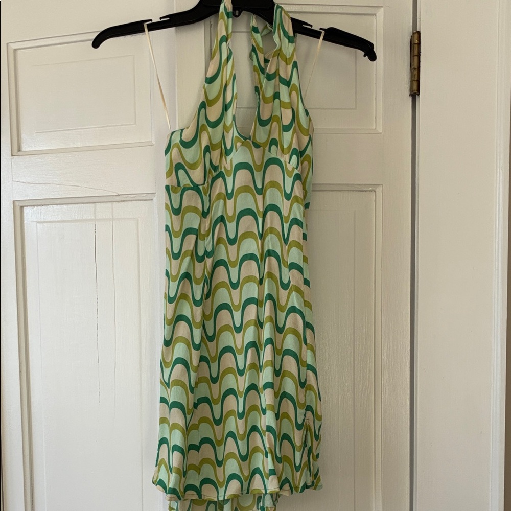 Cotton On Green and Cream Patterned Dress